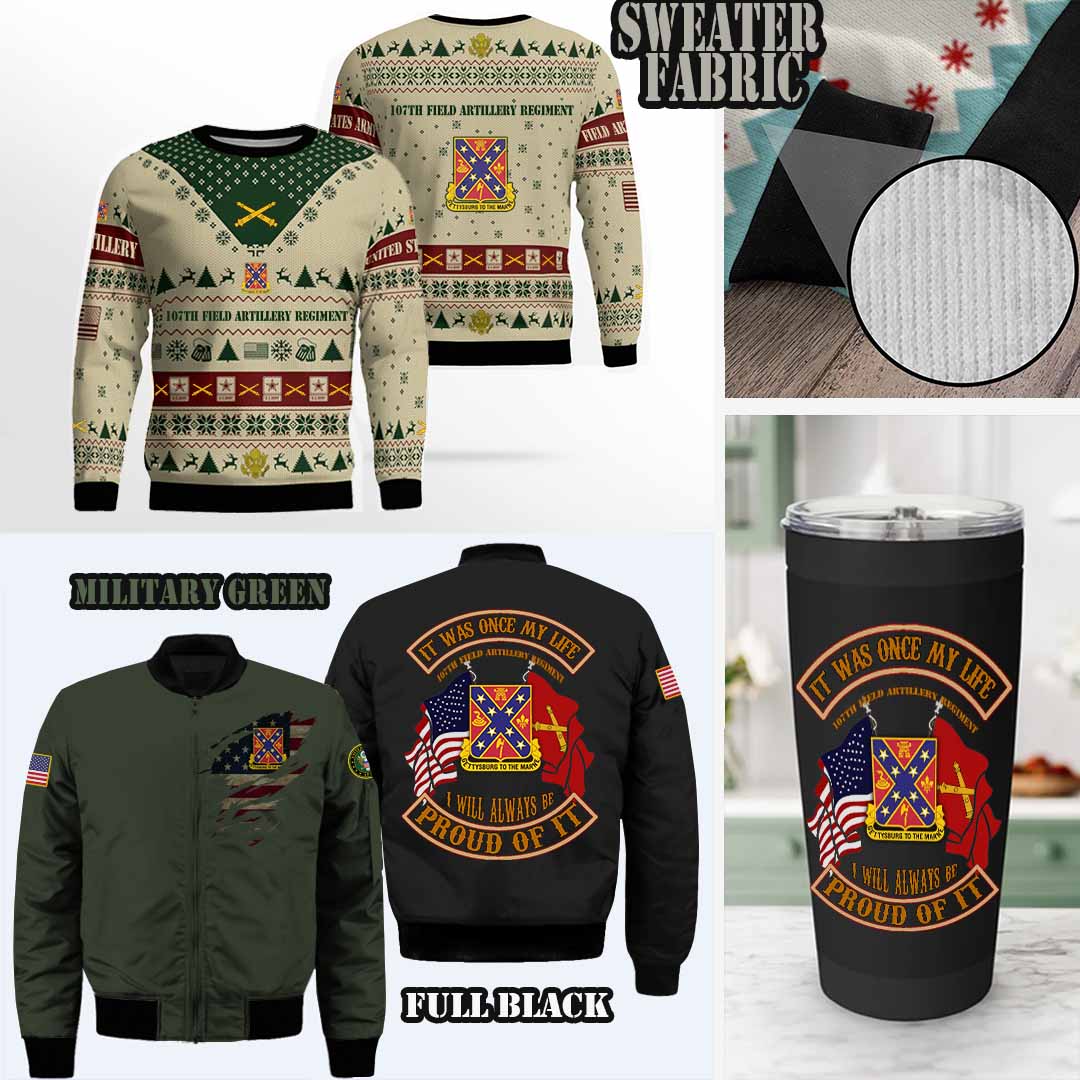 107th FA 107th Field Artillery Regiment Sweater Tribute Sets