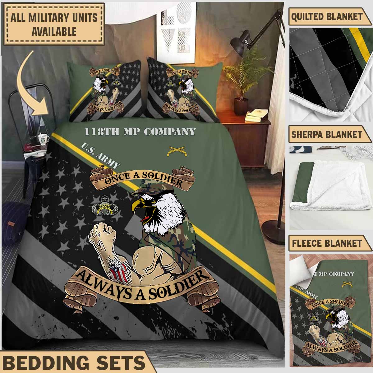 118th mp co 118th military police company bedding collection aav9c