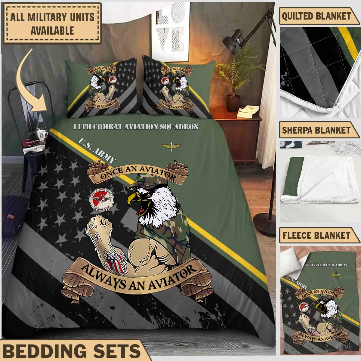 11th cas 11th combat aviation squadronbedding collection