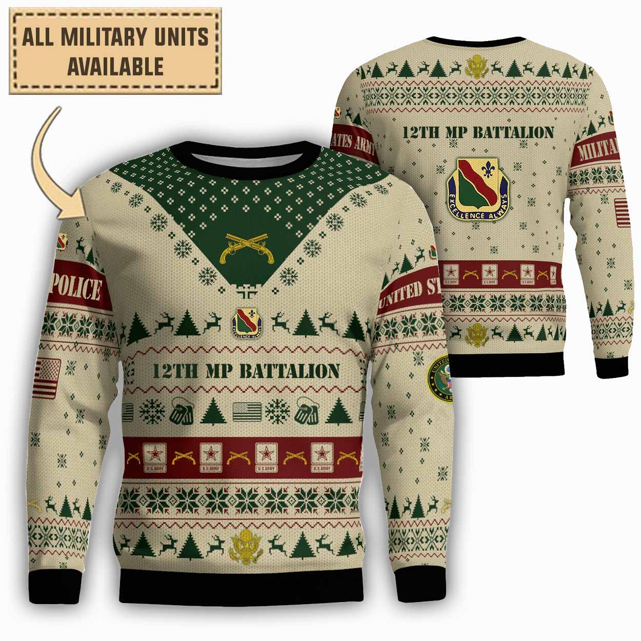 12th mp bn 12th military police battalionlightweight sweater