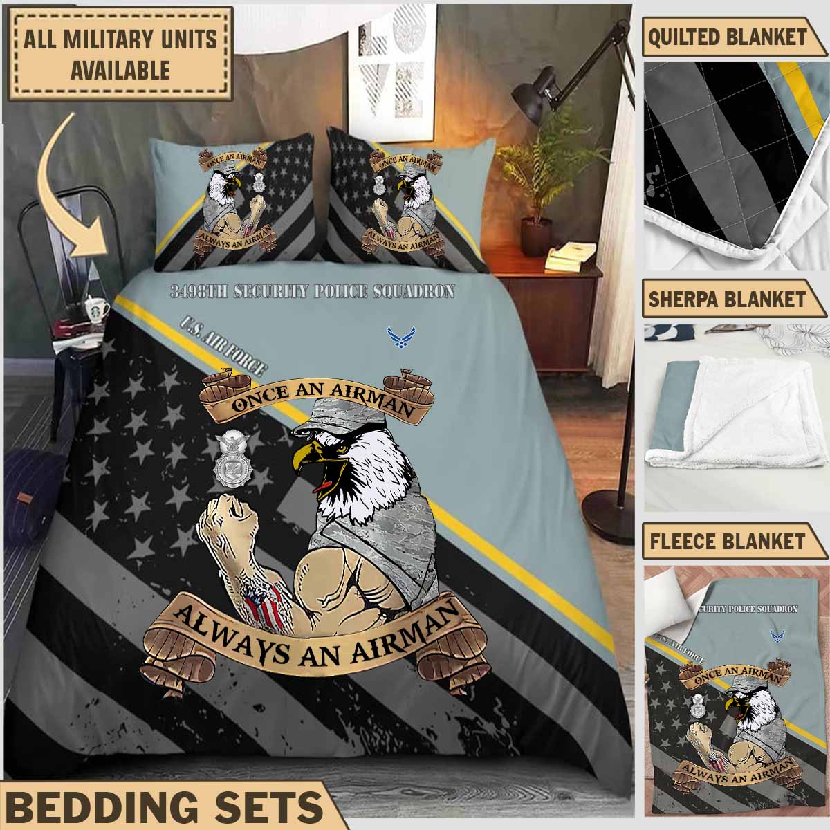 3498th sps 3498th security police squadronbedding collection azcmj