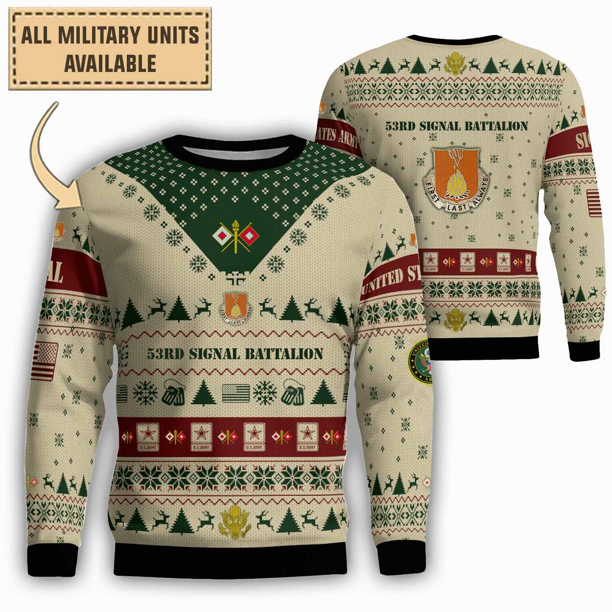 53rd sig bn 53rd signal battalionlightweight sweater ybzs7