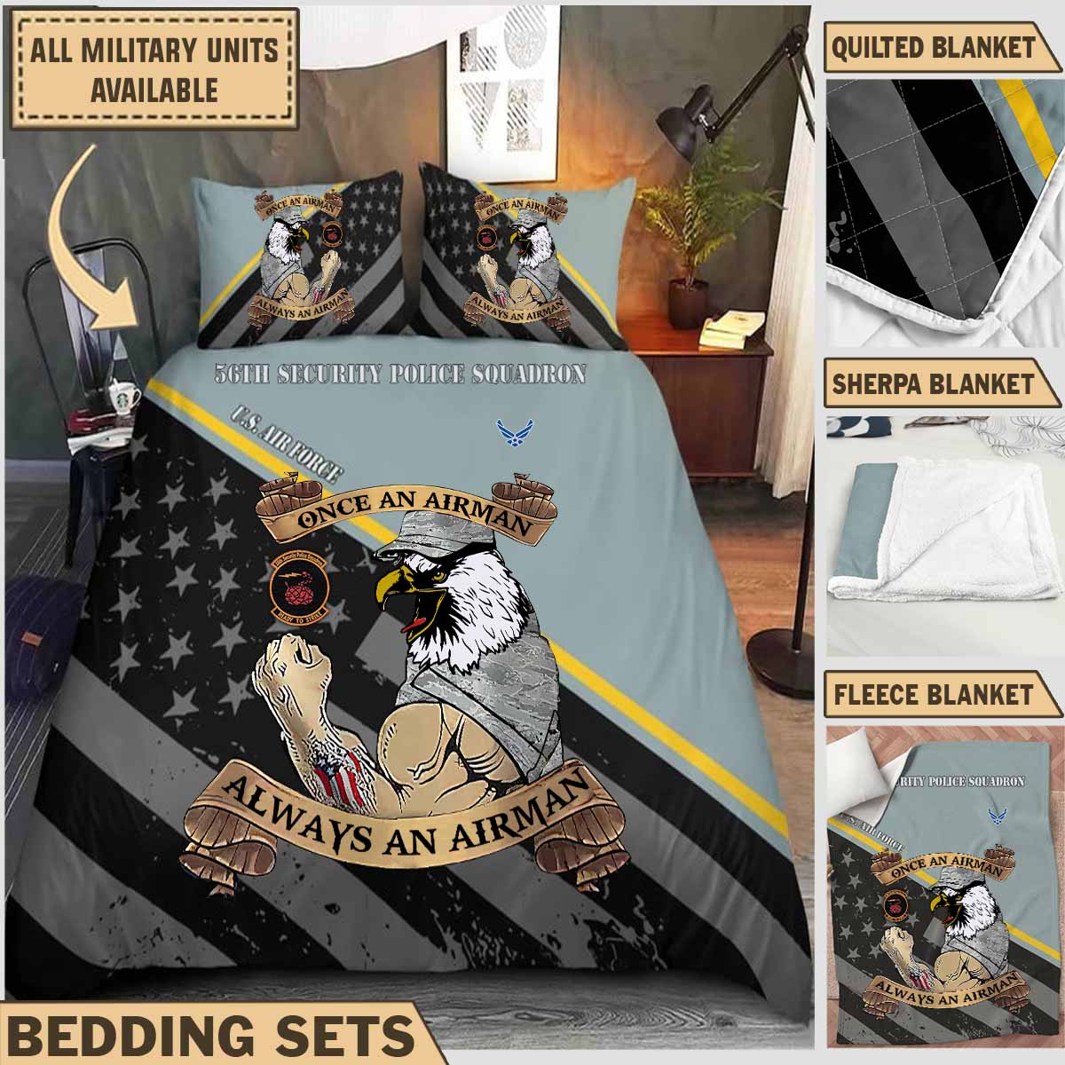 56th sps security police squadronbedding collection brwfn