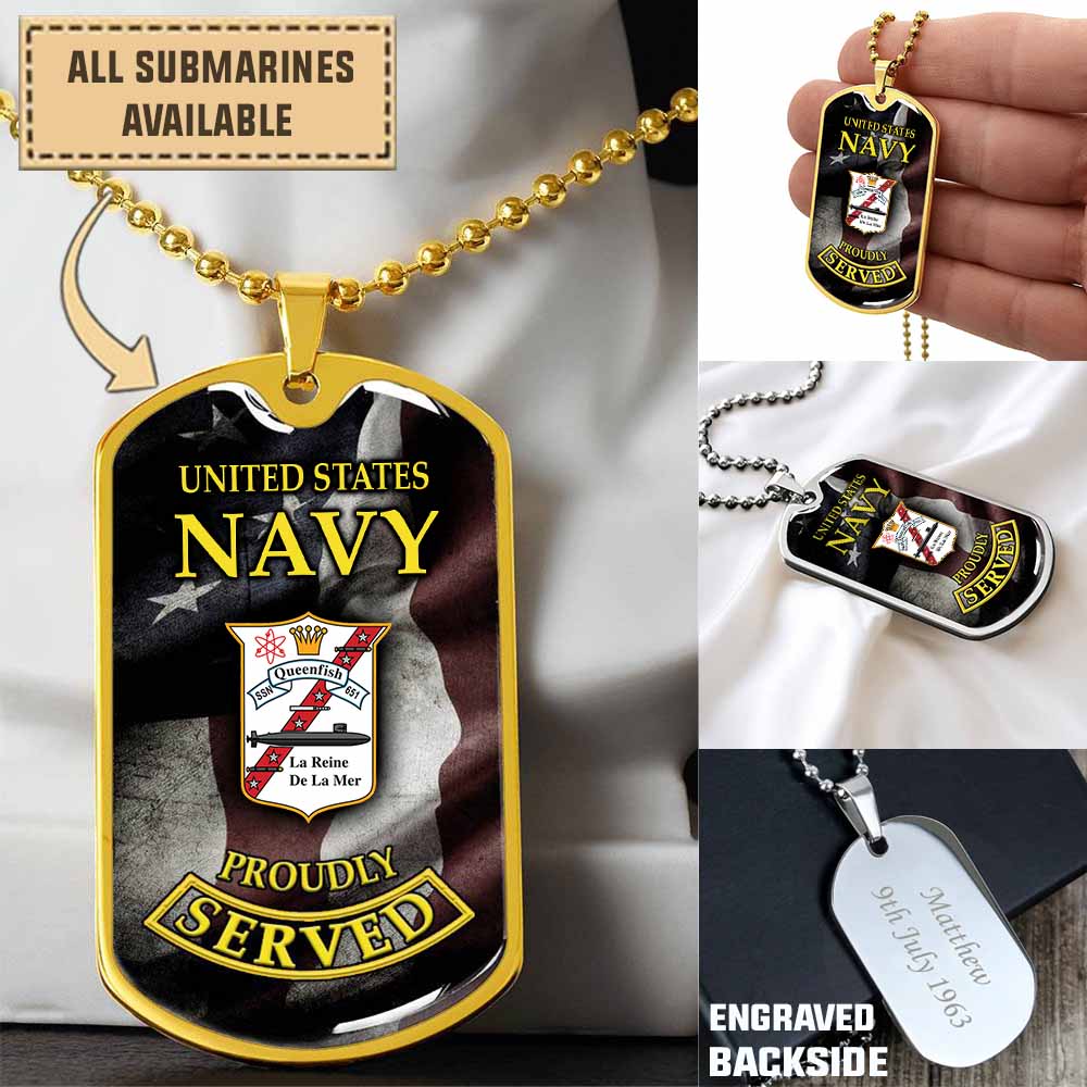 uss queenfish ssn 651dogtag f8kmw