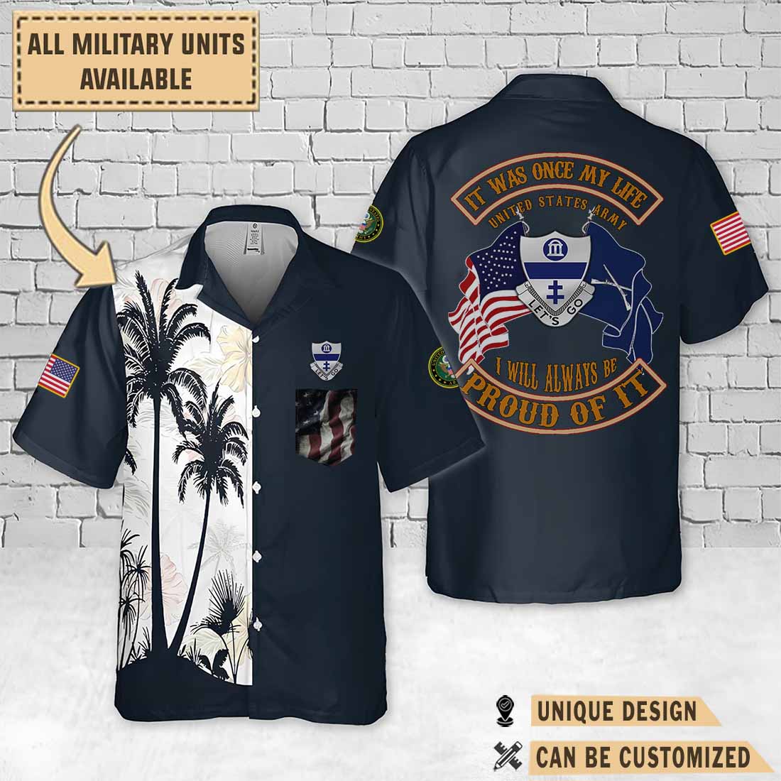 325th infantry regimentpalm tree hawaiian shirt