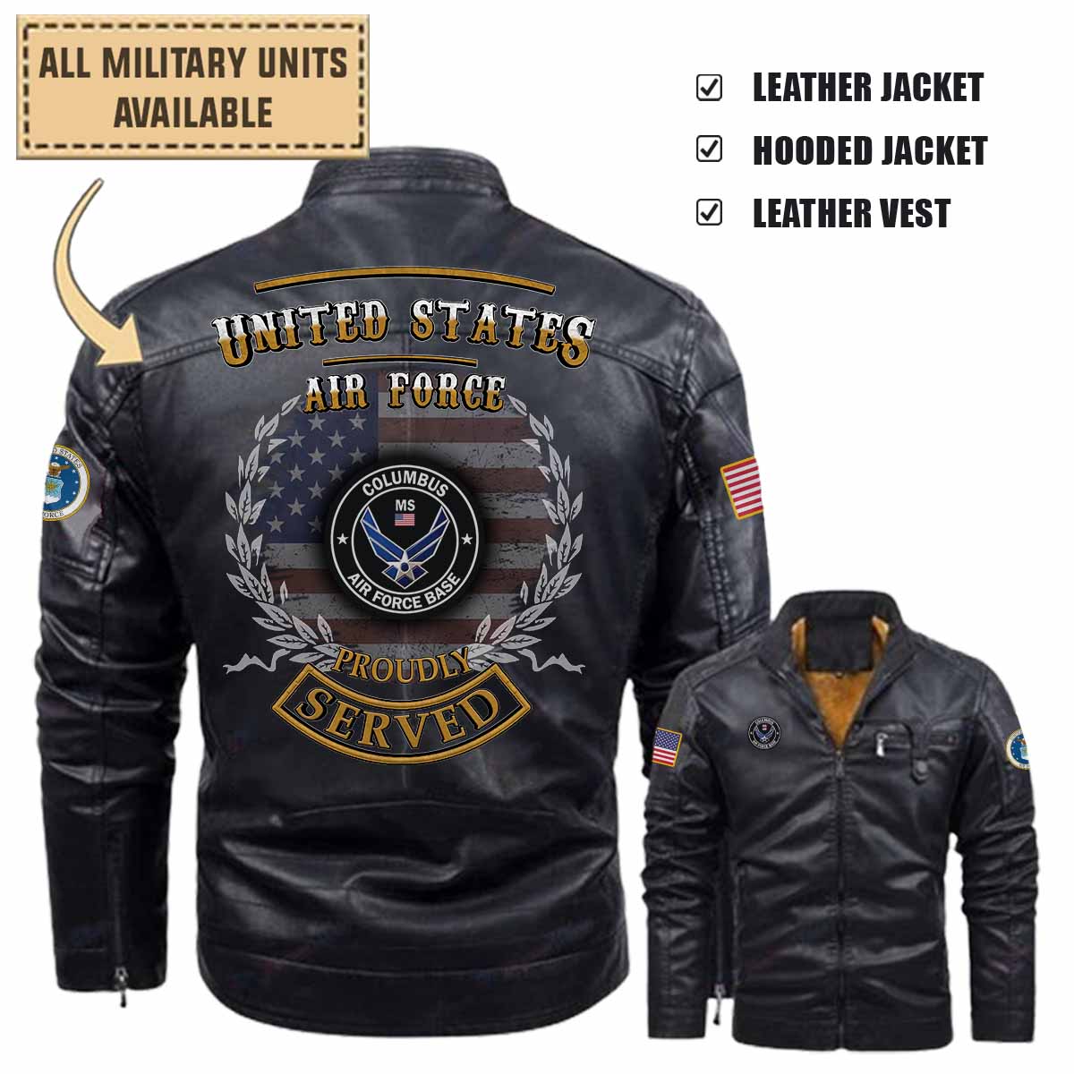 Columbus AFB Air Force Base_Leather Jacket and Vest
