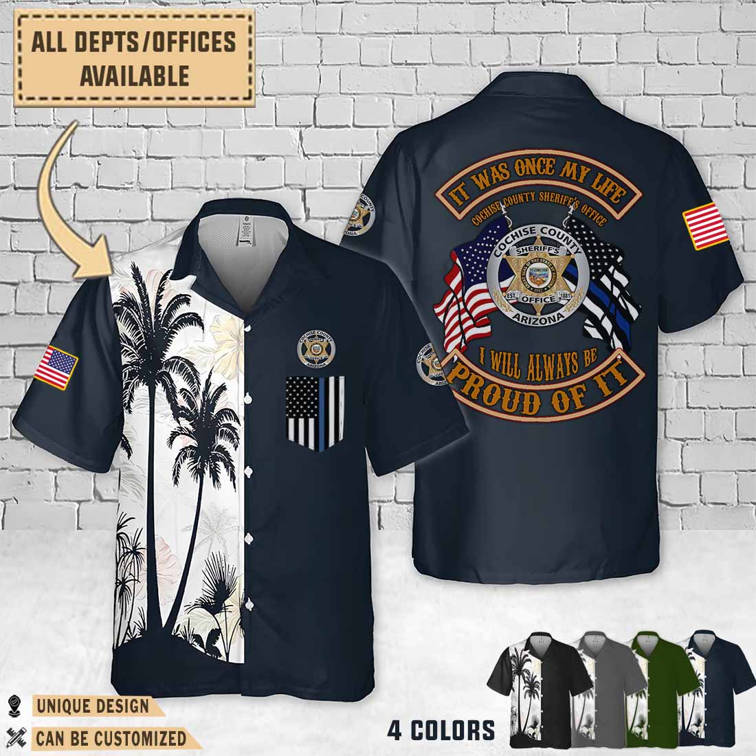 cochise county sheriffs office azdual flag hawaiian shirt j9174