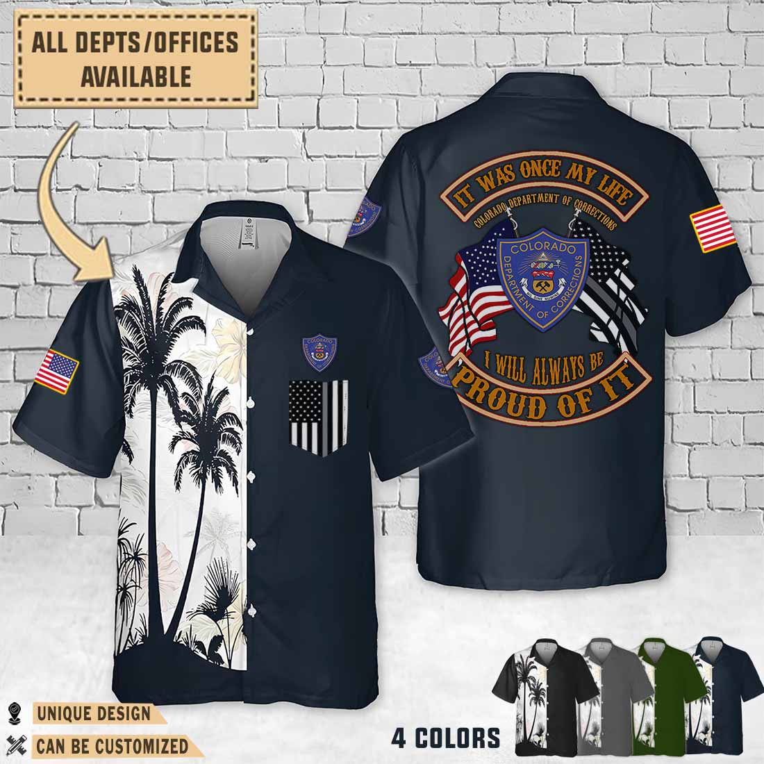 colorado department of corrections copalm tree hawaiian shirt u9ji9