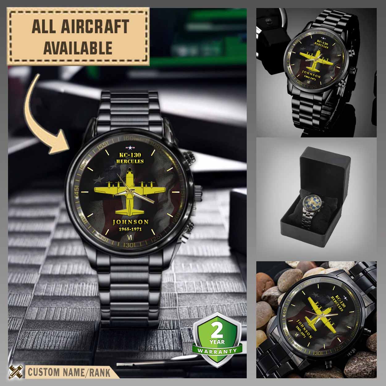 kc 130 hercules kc130aircraft black wrist watch 9n5fh