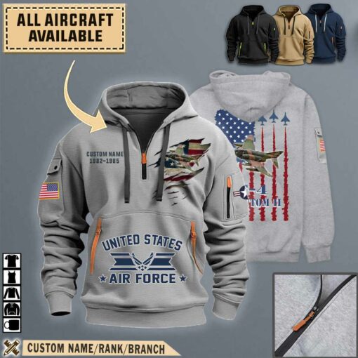 Custom Aircraft Quarter Zip Hoodie AOP Polo Tshirt 1