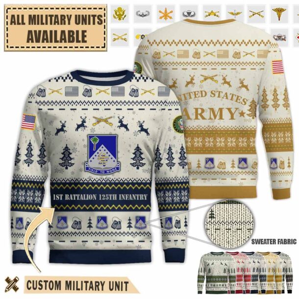 1 125 infantry 1st battalion 125th infantry regimentpremium ugly sweater om0pg