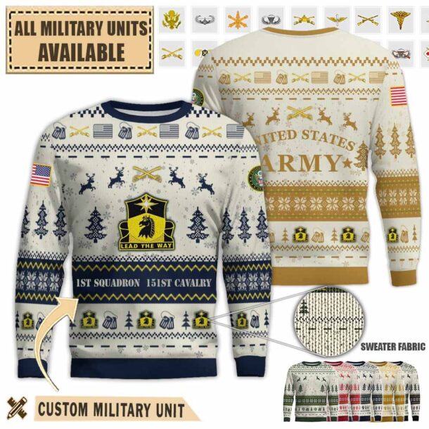1 151 cav 1st squadron 151st cavalry regimentpremium ugly sweater 6syus