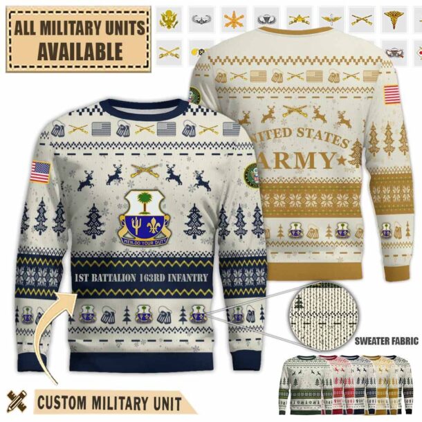 1 163 infantry 1st battalion 163rd infantry regimentpremium ugly sweater 724pj