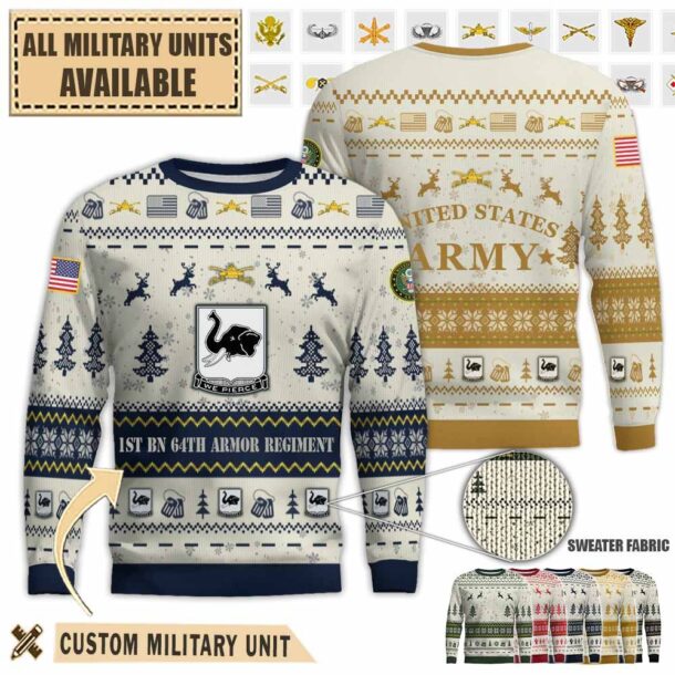 1 64 armor 1st battalion 64th armor regimentpremium ugly sweater ue2g5