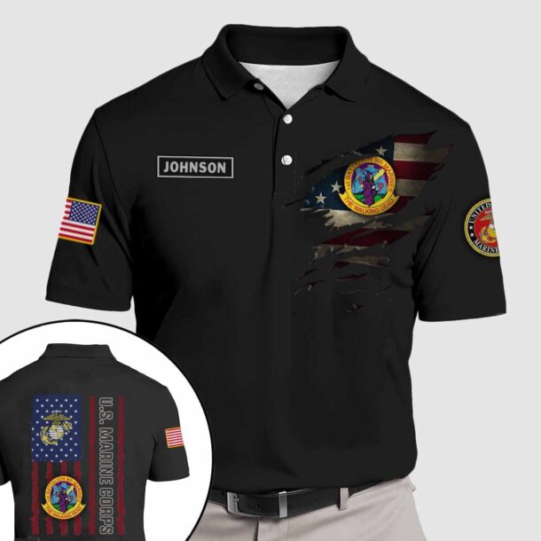 1 9 marines 1st battalion 9th marines 1quarter zip hoodie aop polo tshirt 6dfne