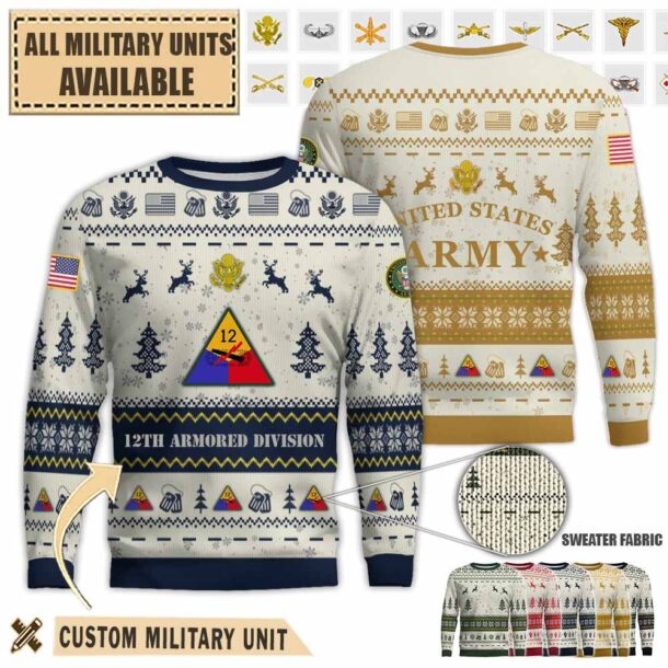 12th ad 12th armored divisionpremium ugly sweater 142ow