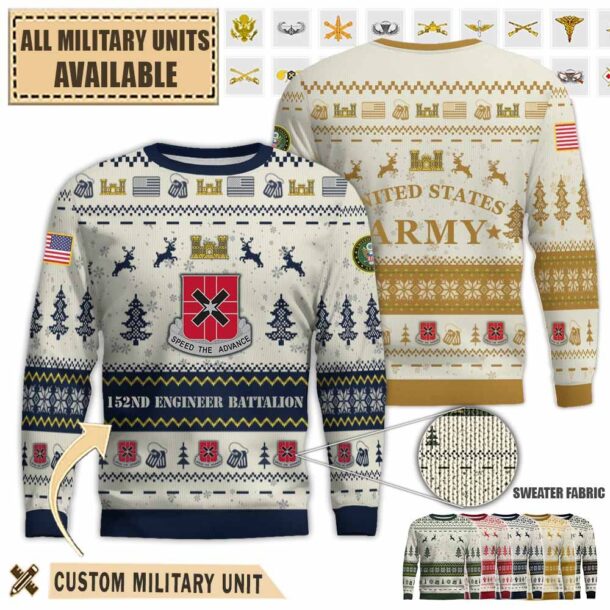 152nd en bn 152nd engineer battalionpremium ugly sweater f8z9i
