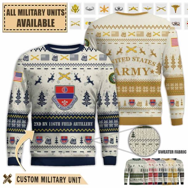 2 116 fa 2nd battalion 116th field artillery regimentpremium ugly sweater y0iaf