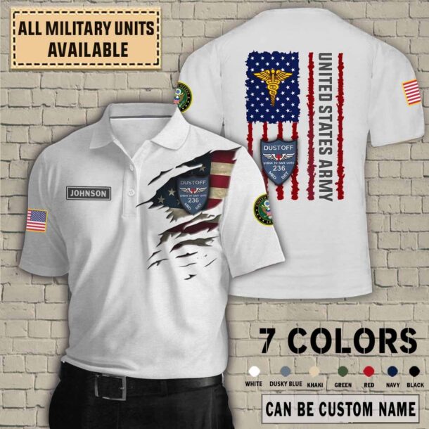 236th med det 236th medical detachmentquarter zip hoodie aop polo tshirt gdtkk