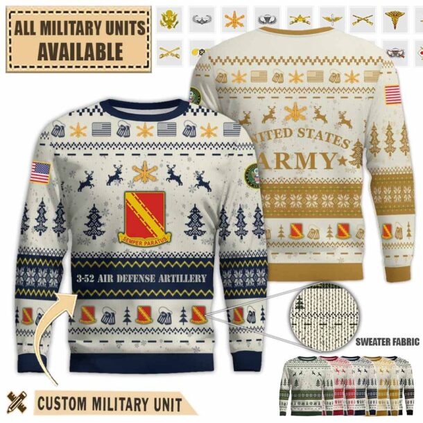 3 52 ada 3rd battalion 52nd air defense artillery regimentpremium ugly sweater wwut7
