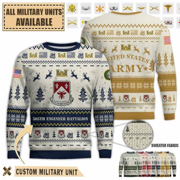 505th en bn 505th engineer battalionpremium ugly sweater 7tx5q