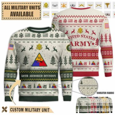 50th ad 50th armored divisionpremium ugly sweater rzwgf