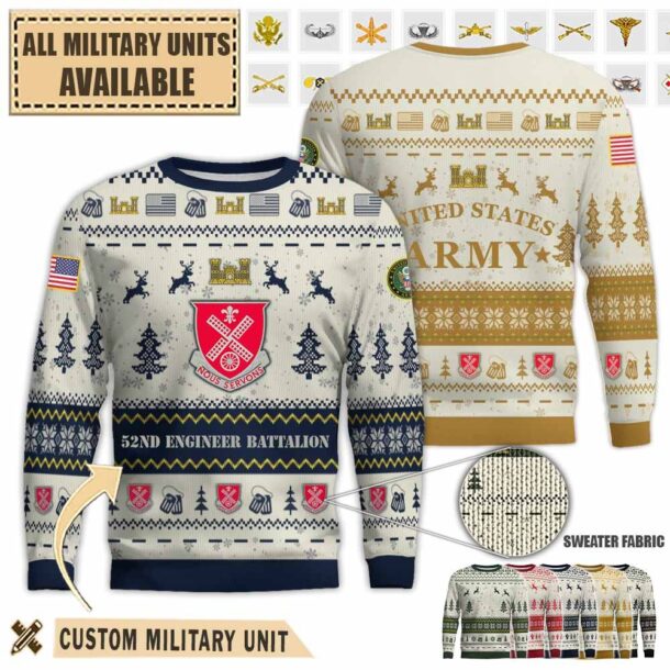 52nd en bn 52nd engineer battalionpremium ugly sweater khcb3