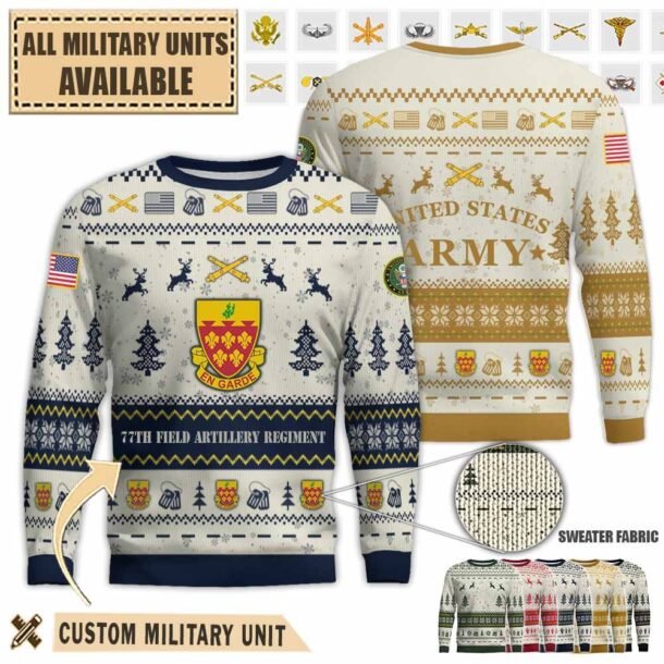 77th fa 77th field artillery regimentpremium ugly sweater 0q9n5