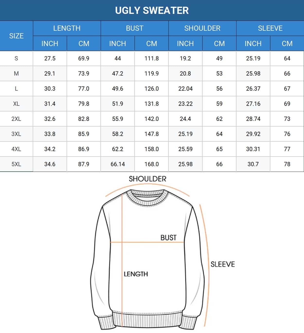 Web Size AOP Ugly Sweater PRINTBASE