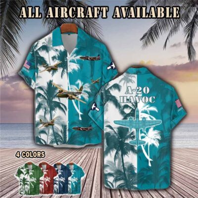 a 20 havoc a20aircraft palm tree pocket hawaiian shirt fa6uz