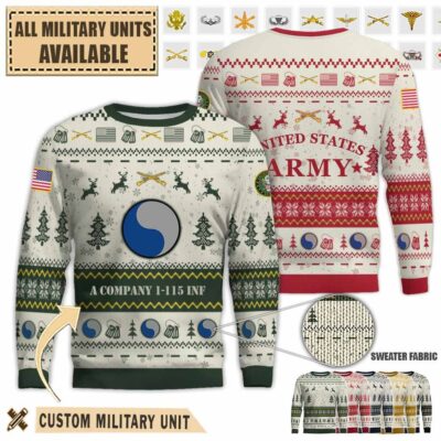 a company 1 115 infantry 29th id premium ugly sweater x3x17
