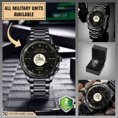 air force band of the golden gatemilitary black wrist watch mlf23
