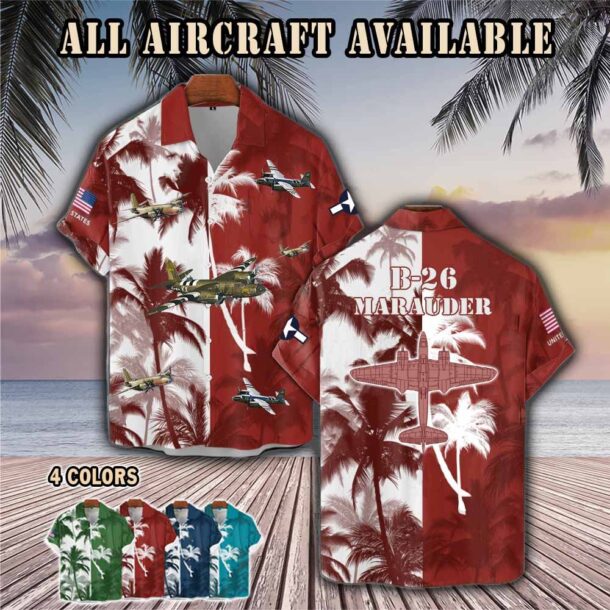 b 26 marauder b26aircraft palm tree pocket hawaiian shirt 2tqwi