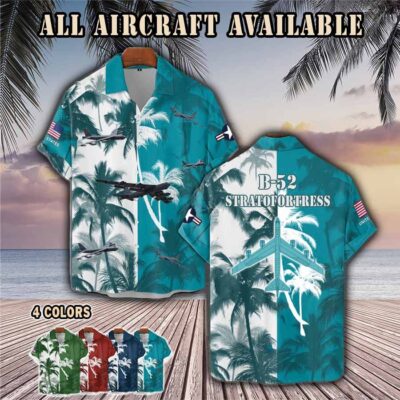 b 52 stratofortress b52aircraft palm tree pocket hawaiian shirt d80bw
