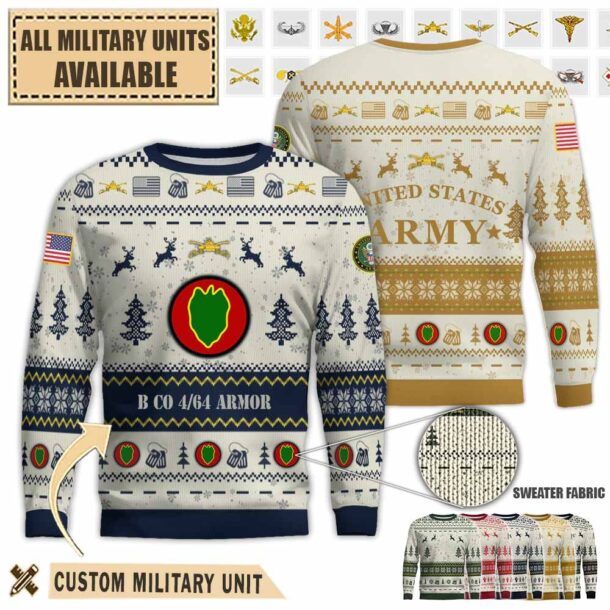 b co 4 64 armor 24th mech infantrypremium ugly sweater np9mh