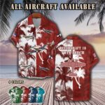 beechcraft model 18 twin beech c45aircraft palm tree pocket hawaiian shirt j2ci7