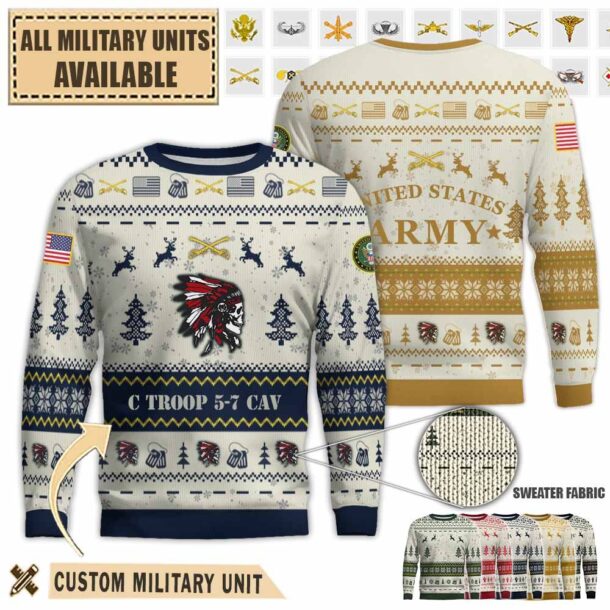 c troop 5 7 cavpremium ugly sweater j603x