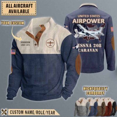 cessna 208 caravanaircraft stand collar sweatshirt gd5el