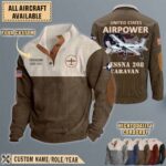 cessna 208 caravanaircraft stand collar sweatshirt m4kar