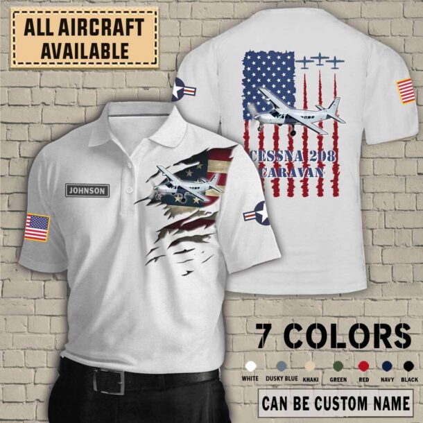 cessna 208 caravanquarter zip hoodie aop polo tshirt wq63d