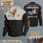 cessna 310aircraft stand collar sweatshirt h7fqy