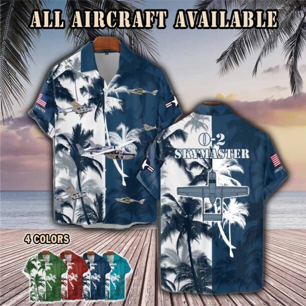 cessna o 2 skymaster o2aircraft palm tree pocket hawaiian shirt n0pi1