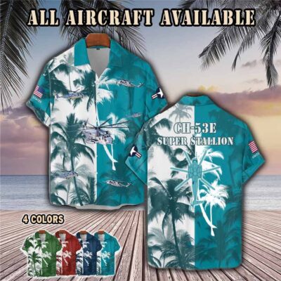 ch 53e super stallion ch53eaircraft palm tree pocket hawaiian shirt 7j34l