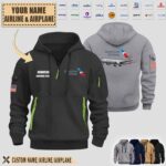 custom us airlinepremium quarter zip hoodie mm1ie