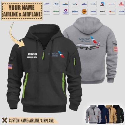 custom us airlinepremium quarter zip hoodie mm1ie