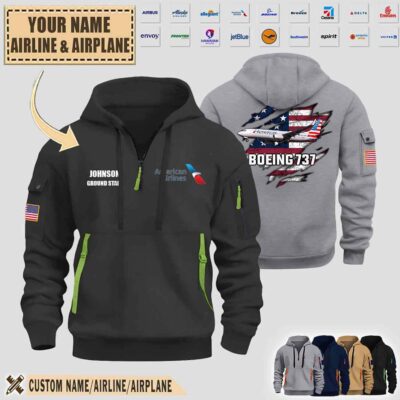 custom us airlinesflag premium quarter zip hoodie ueedg