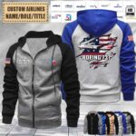 custom us airlinesraglan zip hoodie roy3x