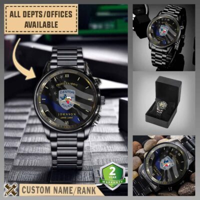 denton police officers txblack wrist watch 2o5xz
