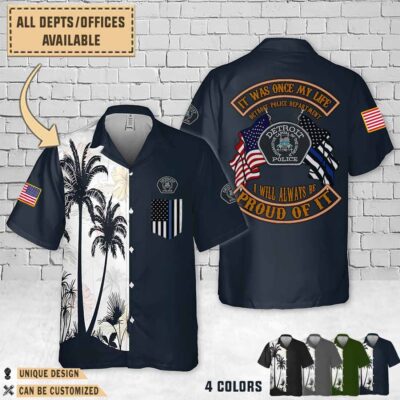 detroit police department dpd midual flag hawaiian shirt 0wv97