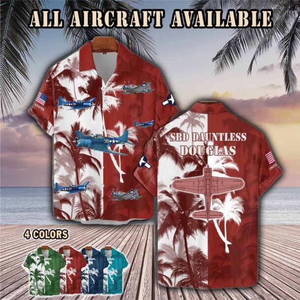 douglas sbd dauntlessaircraft palm tree pocket hawaiian shirt d4tl7